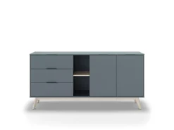 Dressoir Pisco 2d2v3L Khaki Groen/wit Wax - Giga Meubel