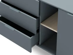 Dressoir Pisco 2d2v3L Khaki Groen/wit Wax - Giga Meubel
