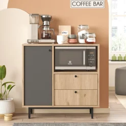 Dressoir Roland Antraciet/Naturel 88cm