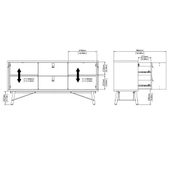 Dressoir Ry Noten Mat Zwart - Giga Living