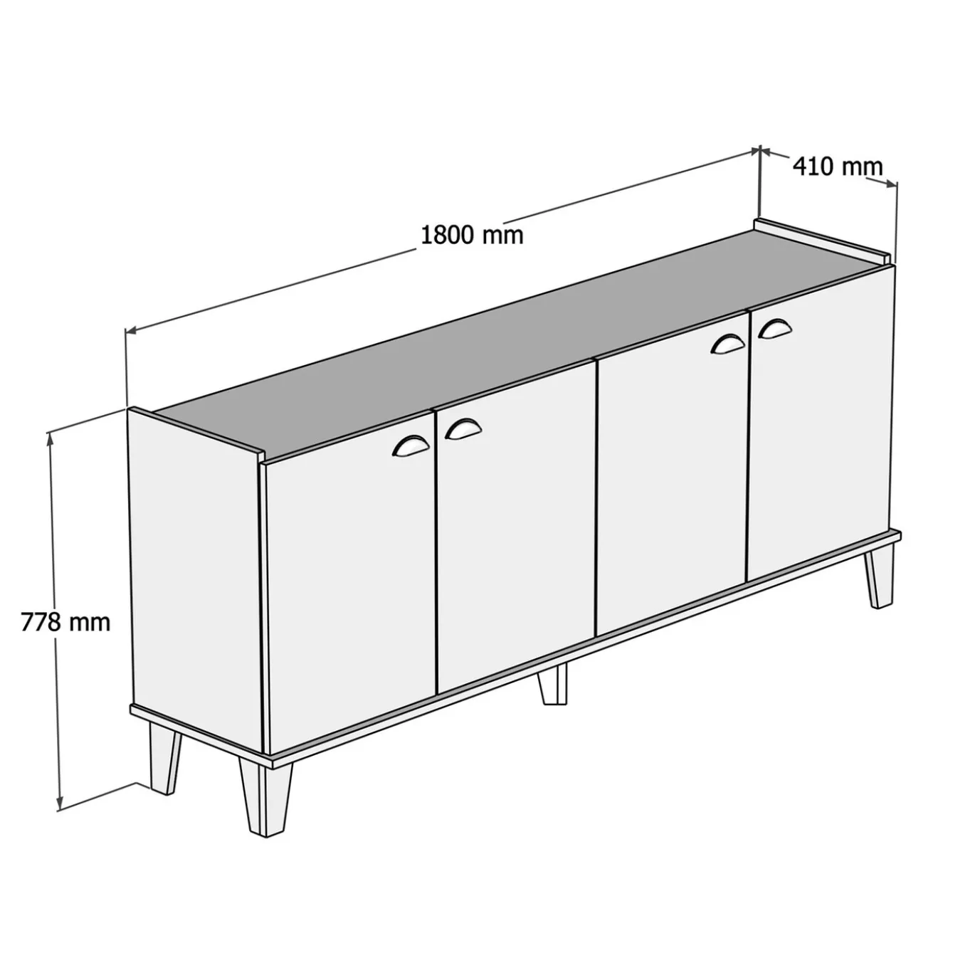 Dressoir Sumer Melamine Eiken Wit