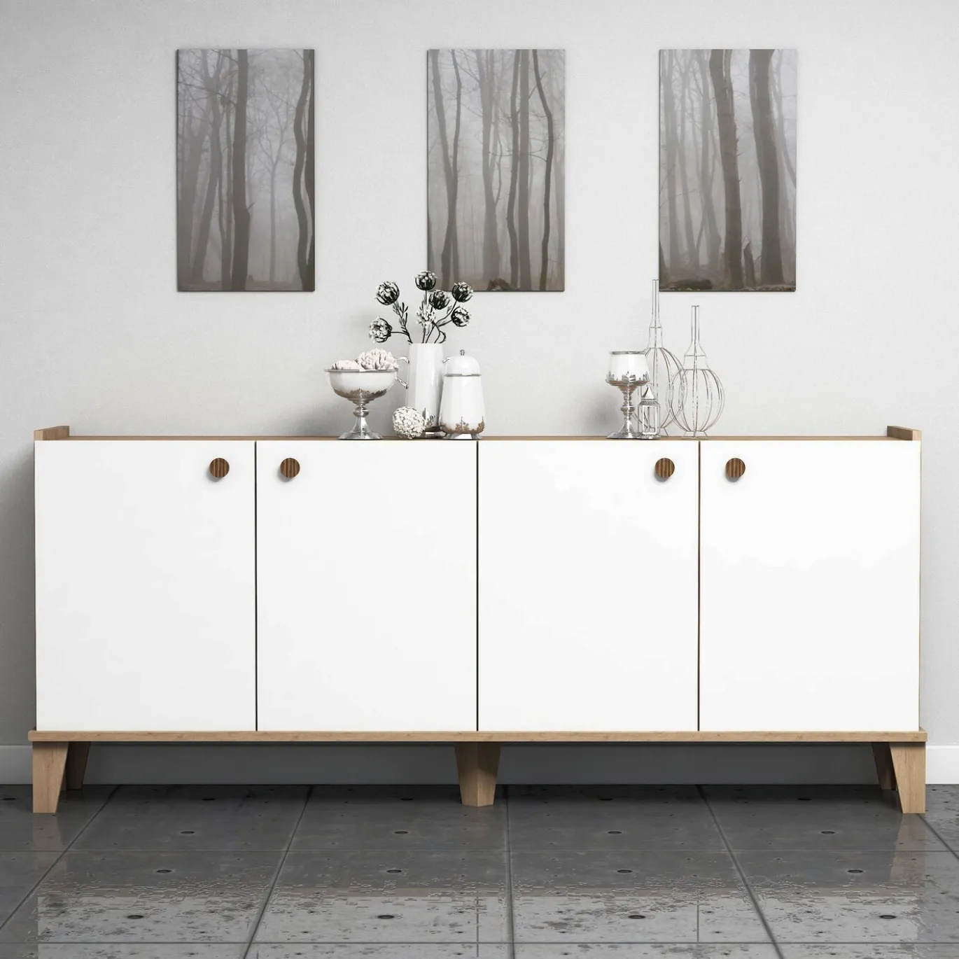 Dressoir Sumer Melamine Eiken Wit