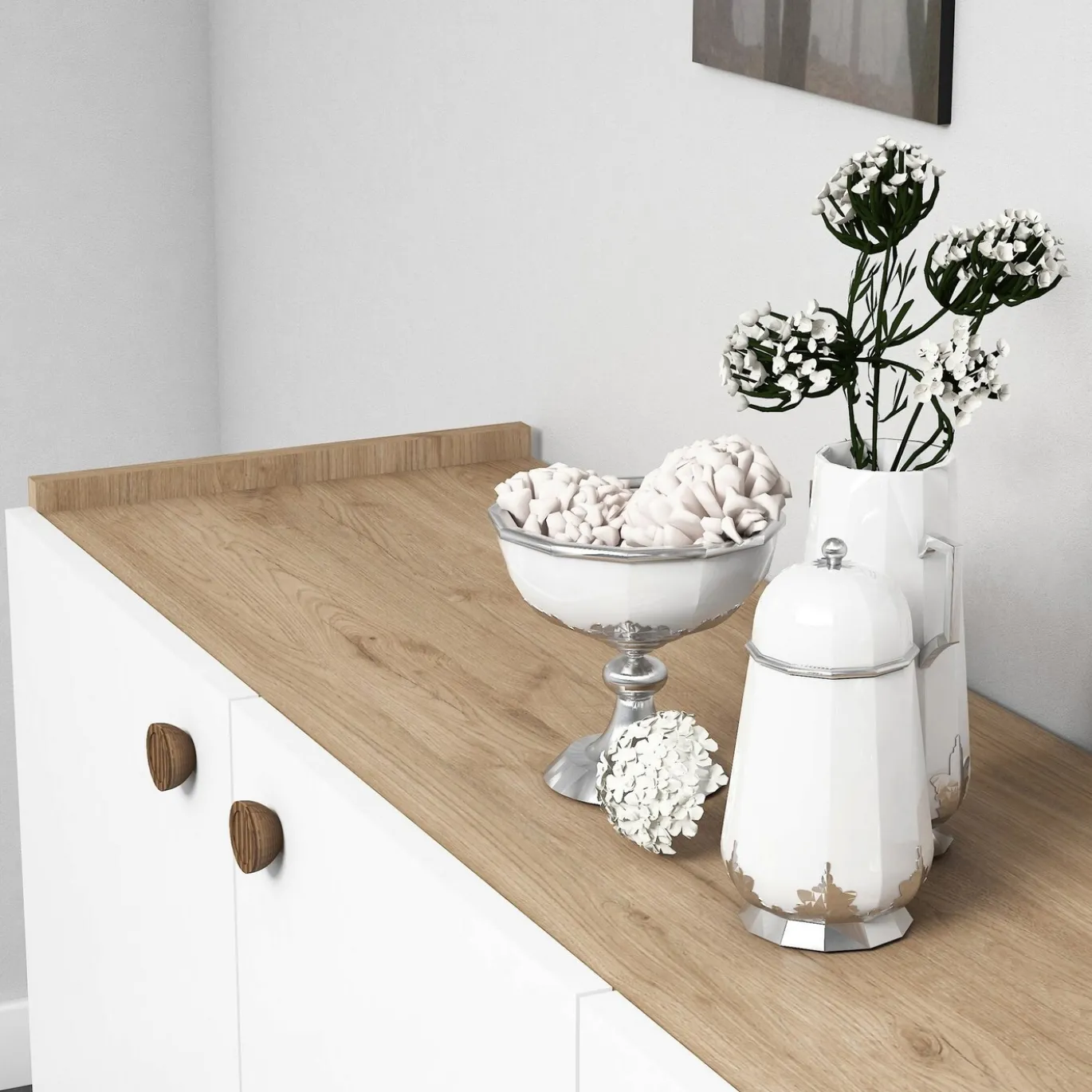 Dressoir Sumer Melamine Eiken Wit