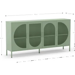Dressoir Tayra 4d 160cm Mintgroen - Giga Meubel