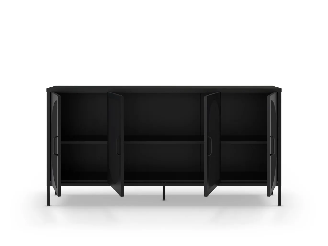 Dressoir Tayra 4d 160cm Zwart - Giga Meubel