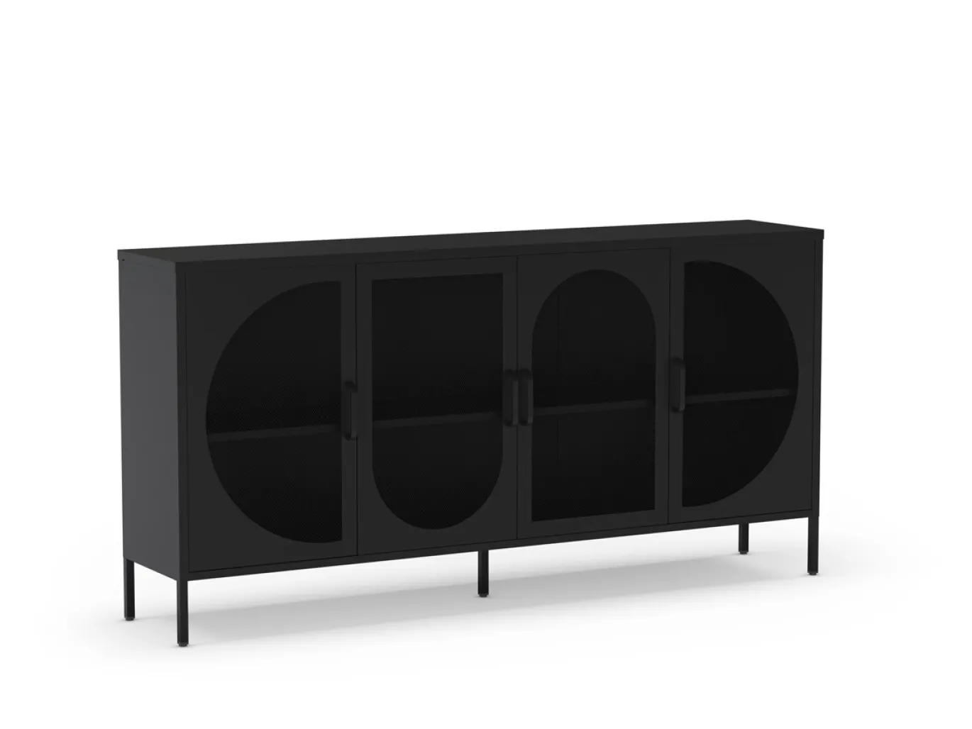 Dressoir Tayra 4d 160cm Zwart - Giga Meubel