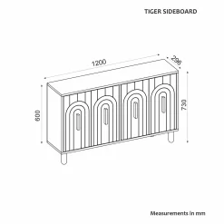 Dressoir Tiger Travertinlook 120cm