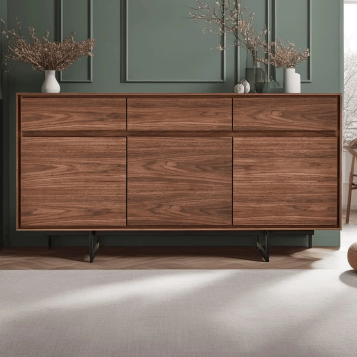 Dressoir Tokyo 3-Deurs Walnoot - Giga Meubel