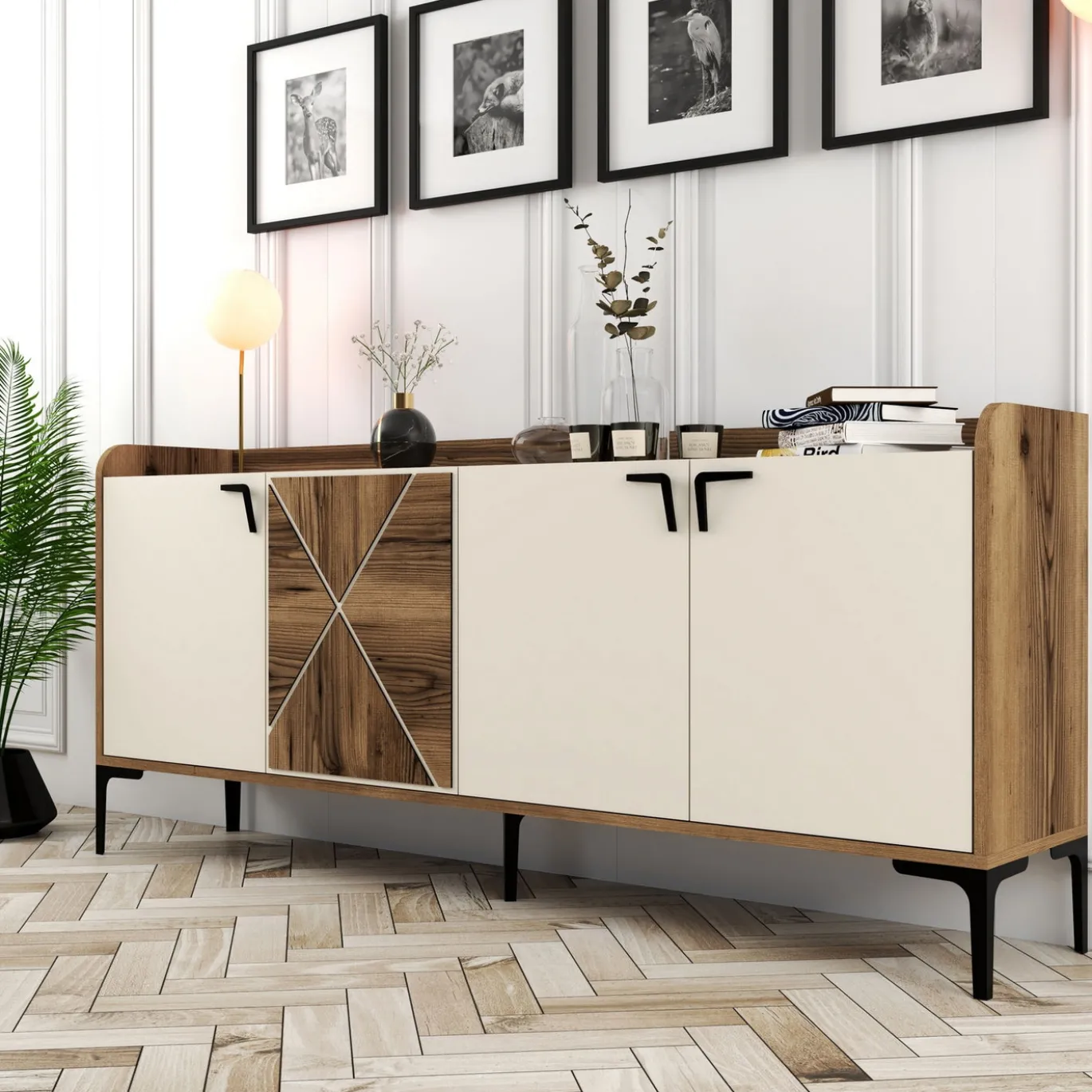 Dressoir Venedik Melamine Crème 180cm
