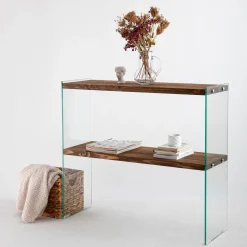 Dressoir Venedik Walnoot/Glas 90cm
