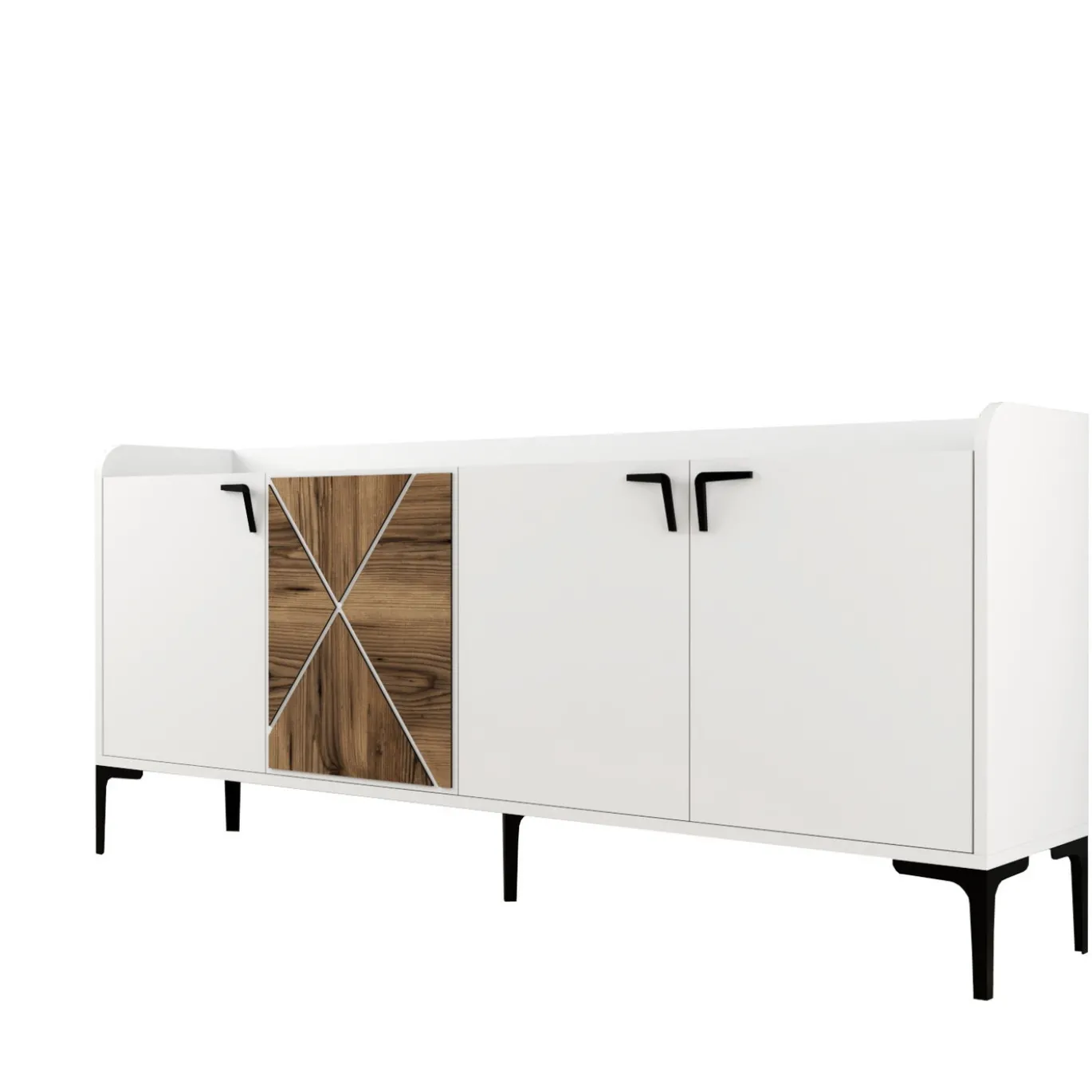 Dressoir Venedik Wit/Walnoot