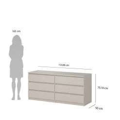 Dressoir Ylva Dubbel 6-Lades Cashmere - Giga Living