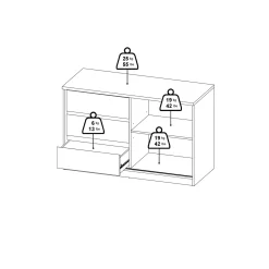Dressoir Ylva met 1 Schuifdeur + 3 lades Hickory - Giga Living