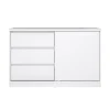 Dressoir Ylva met 1 Schuifdeur + 3 lades Wit Hoogglans - Giga Living