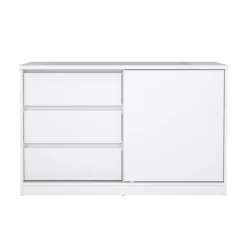 Dressoir Ylva met 1 Schuifdeur + 3 lades Wit Hoogglans - Giga Living