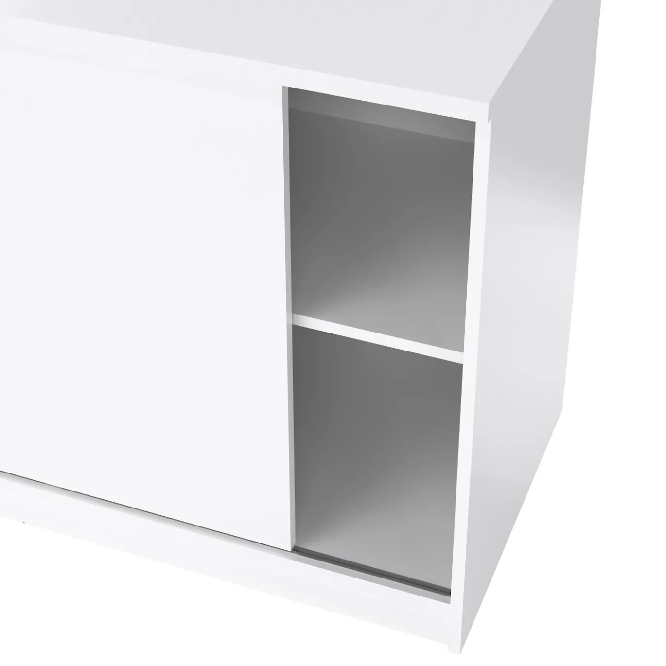 Dressoir Ylva met 1 Schuifdeur + 3 lades Wit Hoogglans - Giga Living