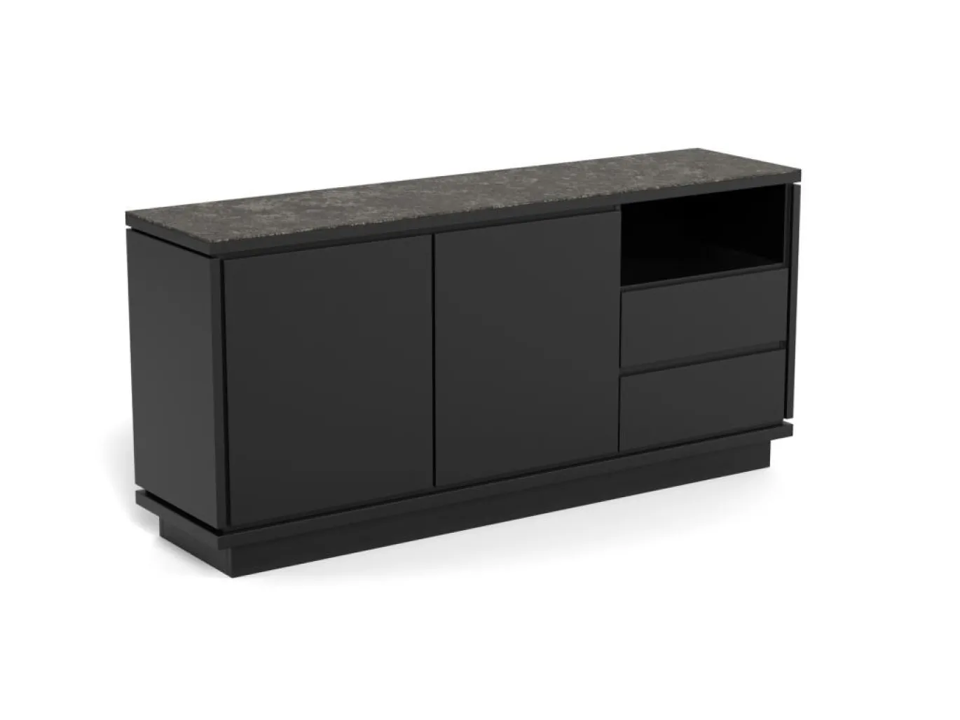Dressoir Yvette Keramiek Zwart 160cm - Giga Living