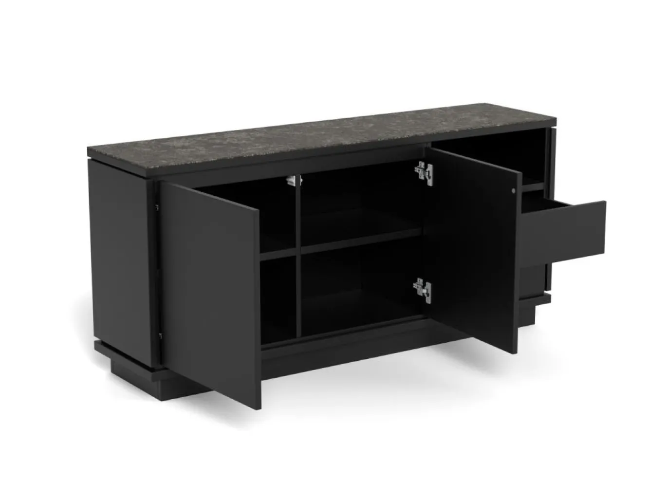 Dressoir Yvette Keramiek Zwart 160cm - Giga Living