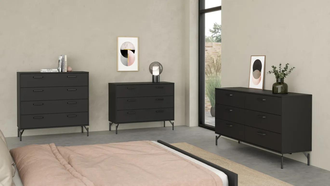 Dubbele Ladekast Dana Mat Zwart - Giga Living