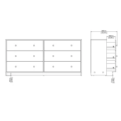 Dubbele Ladekast May Jackson Hickory 6-lades - Giga Living