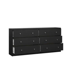 Dubbele Ladekast May Zwart 6-lades - Giga Living