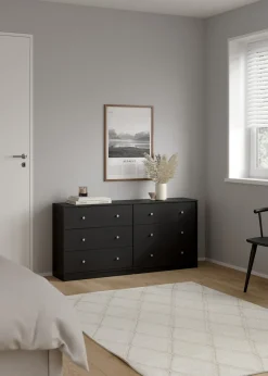 Dubbele Ladekast May Zwart 6-lades - Giga Living