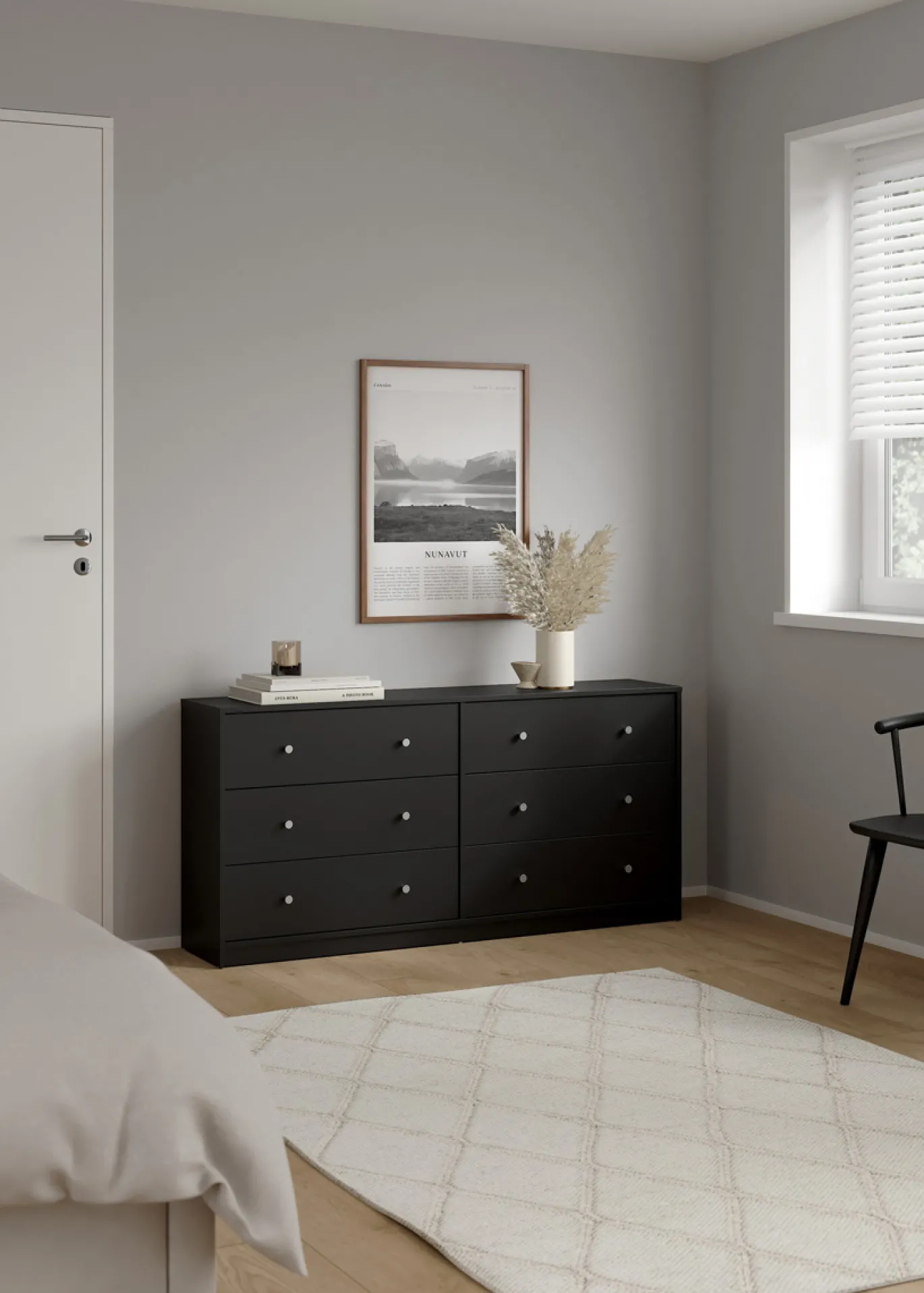 Dubbele Ladekast May Zwart 6-lades - Giga Living