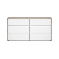 Dubbele Ladekast Next Jackson Hickory Wit Hoogglans - Giga Living