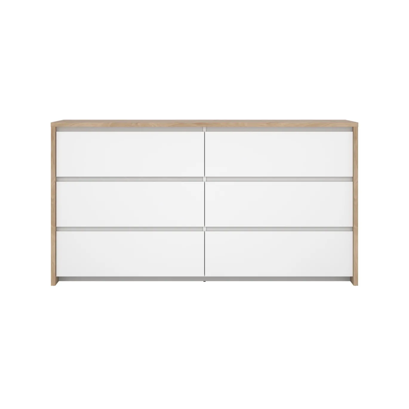 Dubbele Ladekast Next Jackson Hickory Wit Hoogglans - Giga Living