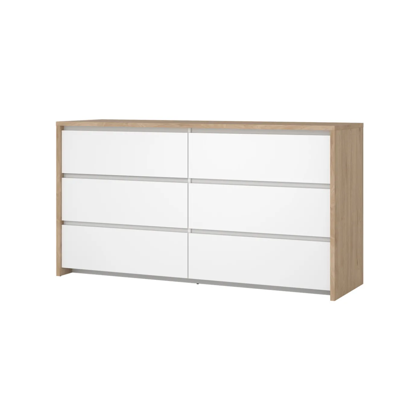 Dubbele Ladekast Next Jackson Hickory Wit Hoogglans - Giga Living