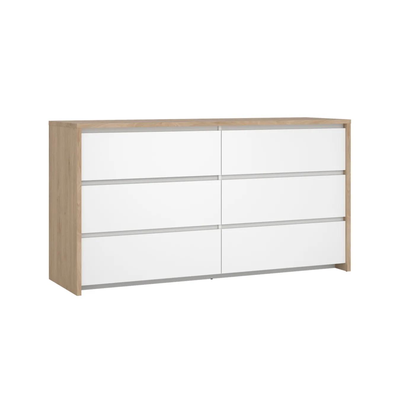 Dubbele Ladekast Next Jackson Hickory Wit Hoogglans - Giga Living