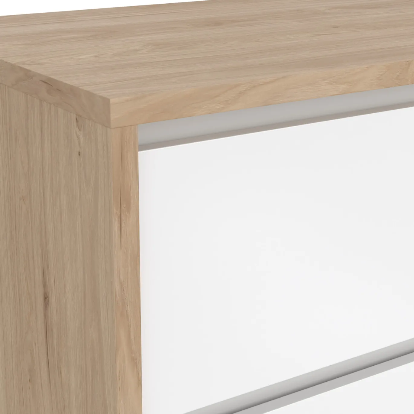 Dubbele Ladekast Next Jackson Hickory Wit Hoogglans - Giga Living