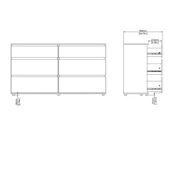 Dubbele Ladekast Nova Wit 4+2-lades - Giga Living