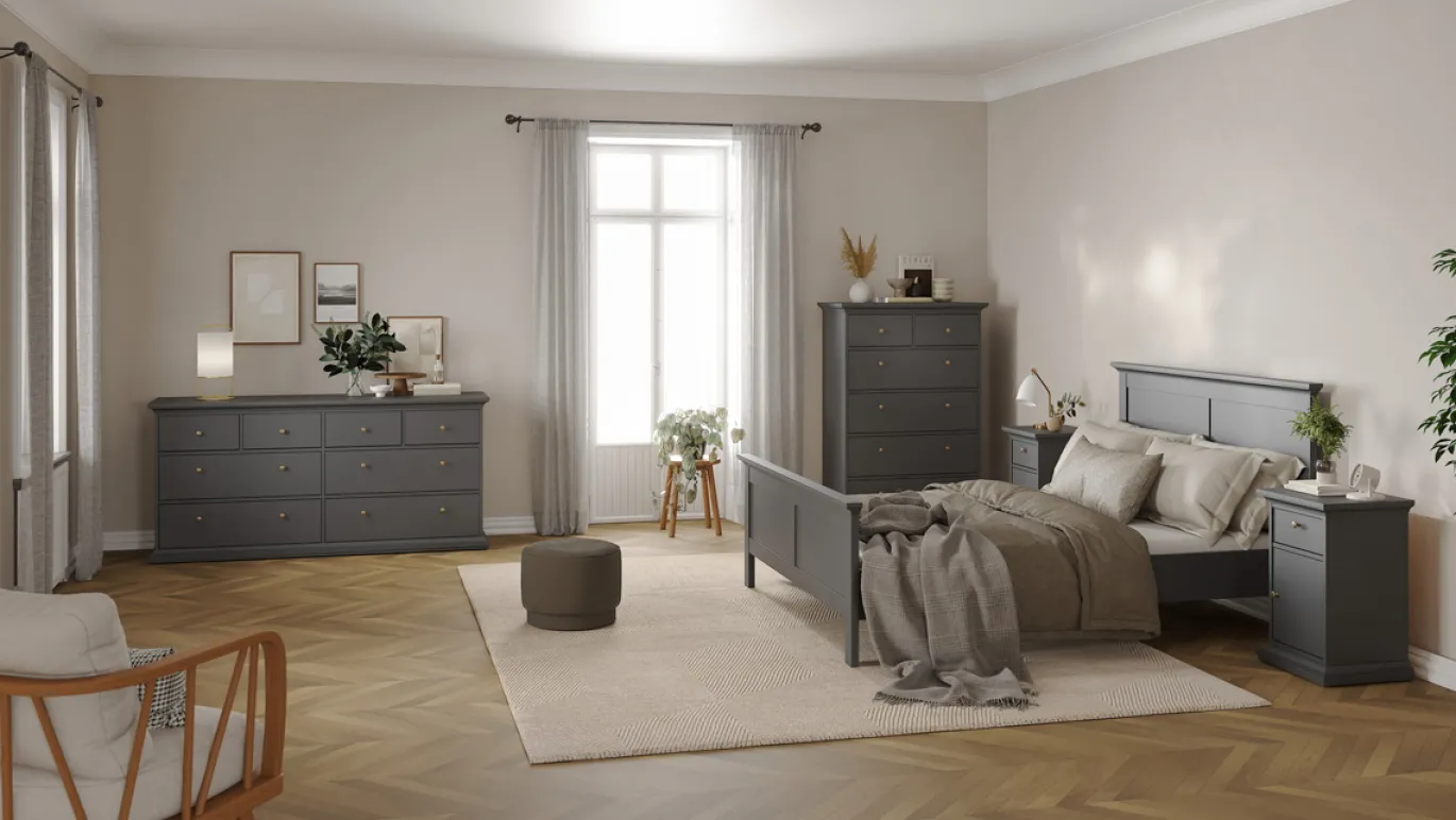Dubbele Ladekast Paris Matgrijs - Giga Living