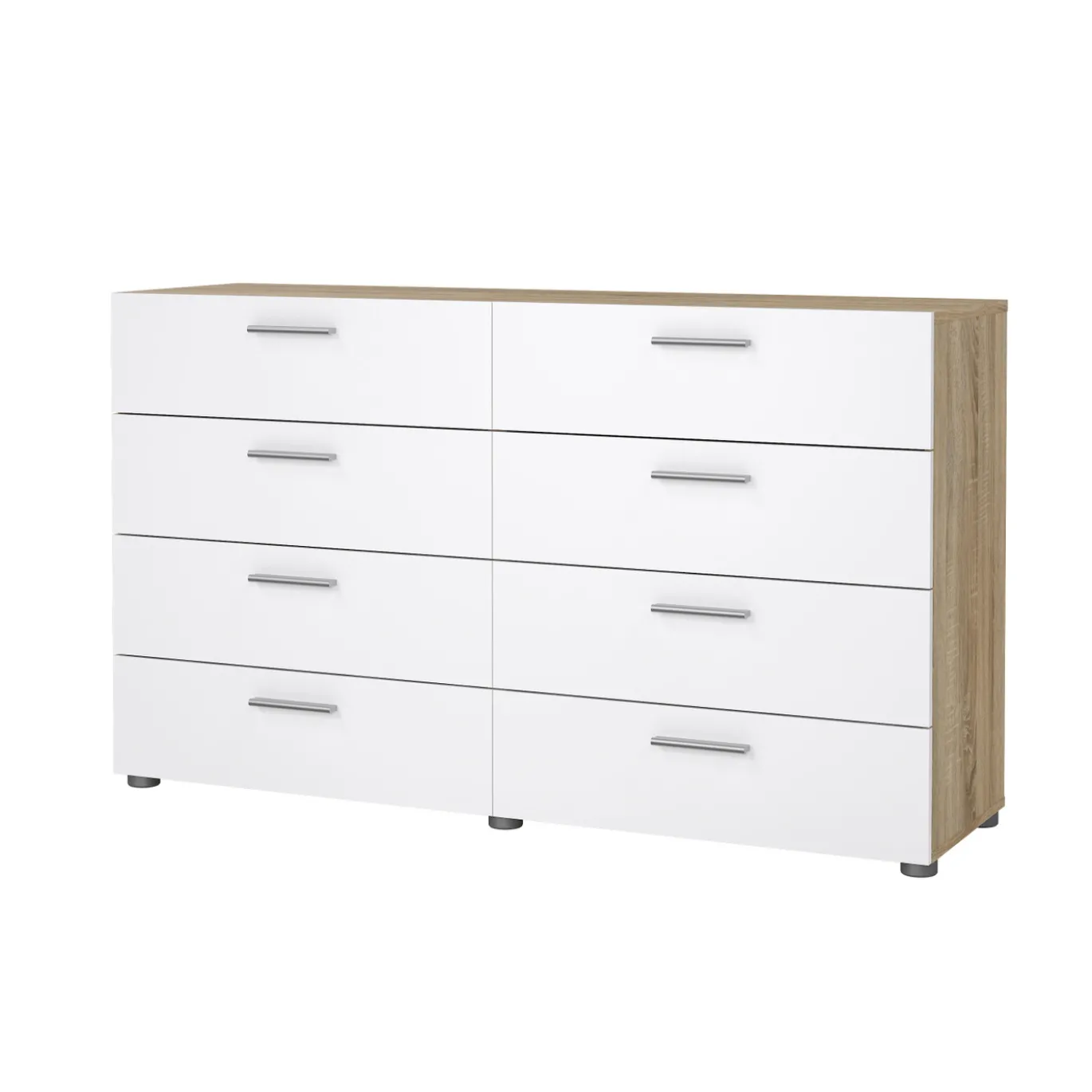 Dubbele Ladekast Pepe Naturel/Wit Hoogglans - Giga Living