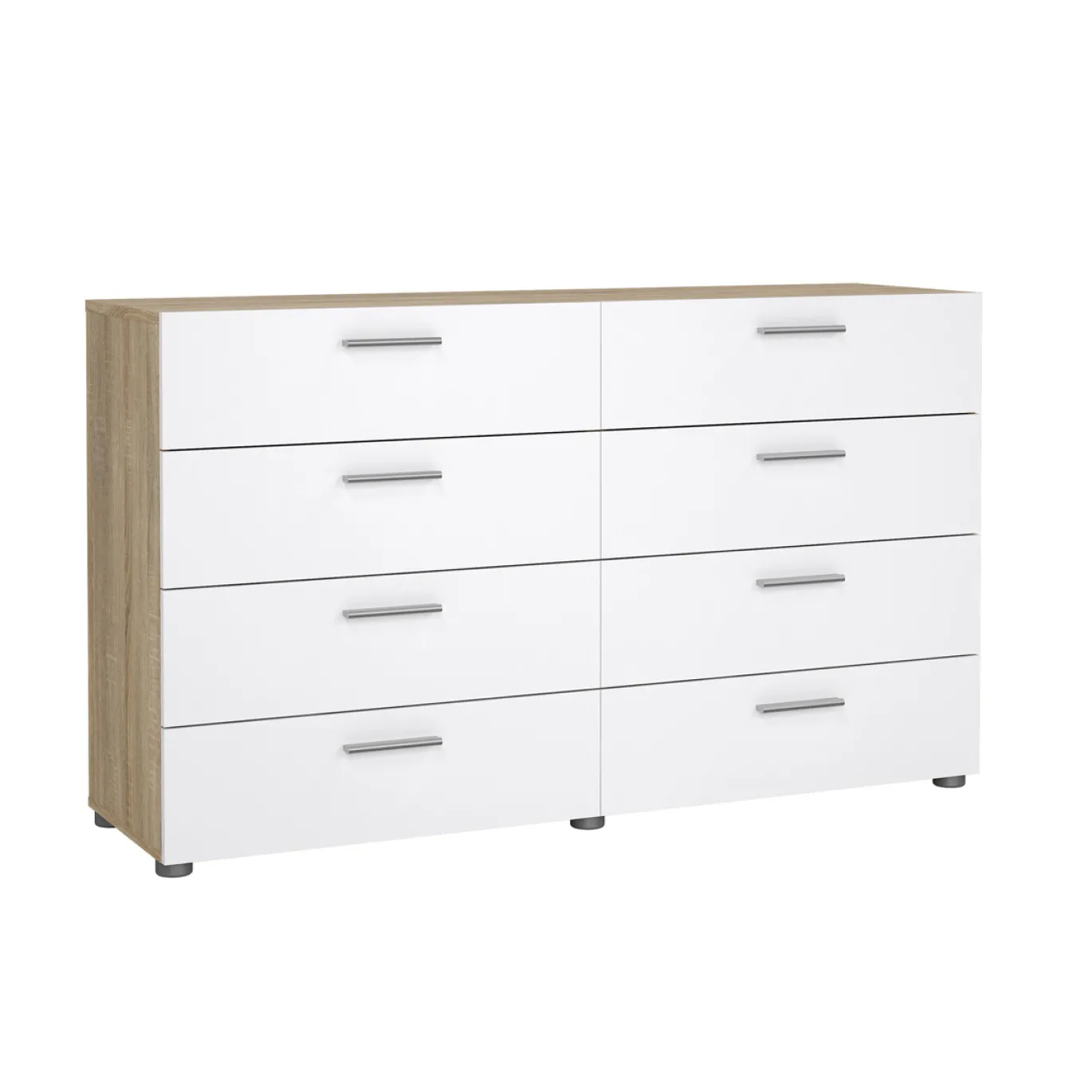 Dubbele Ladekast Pepe Naturel/Wit Hoogglans - Giga Living