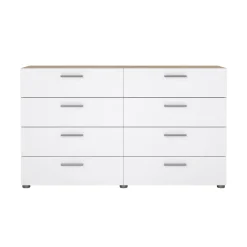 Dubbele Ladekast Pepe Naturel/Wit Hoogglans - Giga Living
