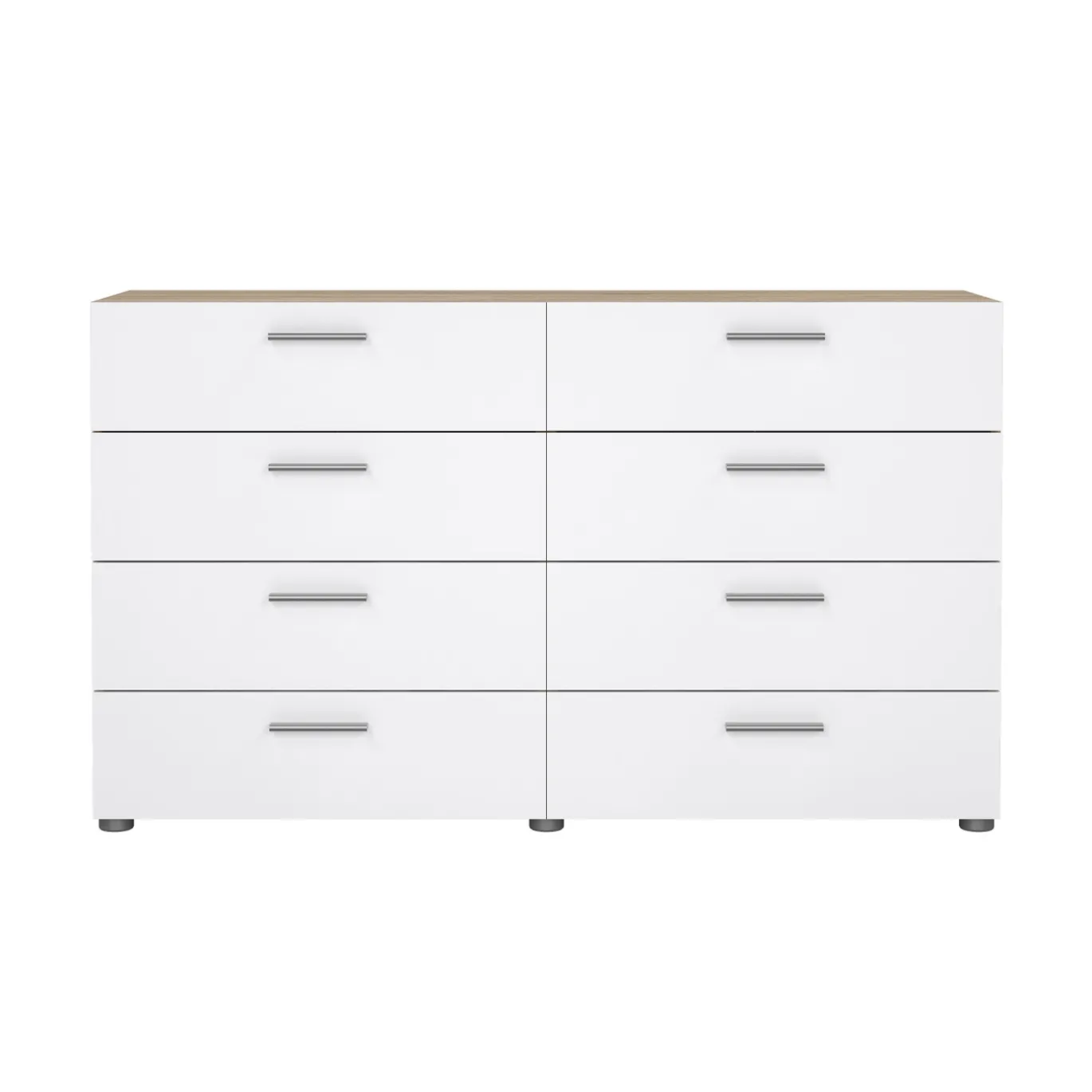 Dubbele Ladekast Pepe Naturel/Wit Hoogglans - Giga Living
