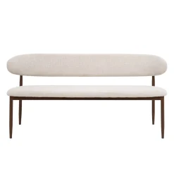 Eetkamerbank Alexia Beige/Walnoot 160cm - Giga Meubel