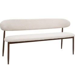 Eetkamerbank Alexia Beige/Walnoot 160cm - Giga Meubel