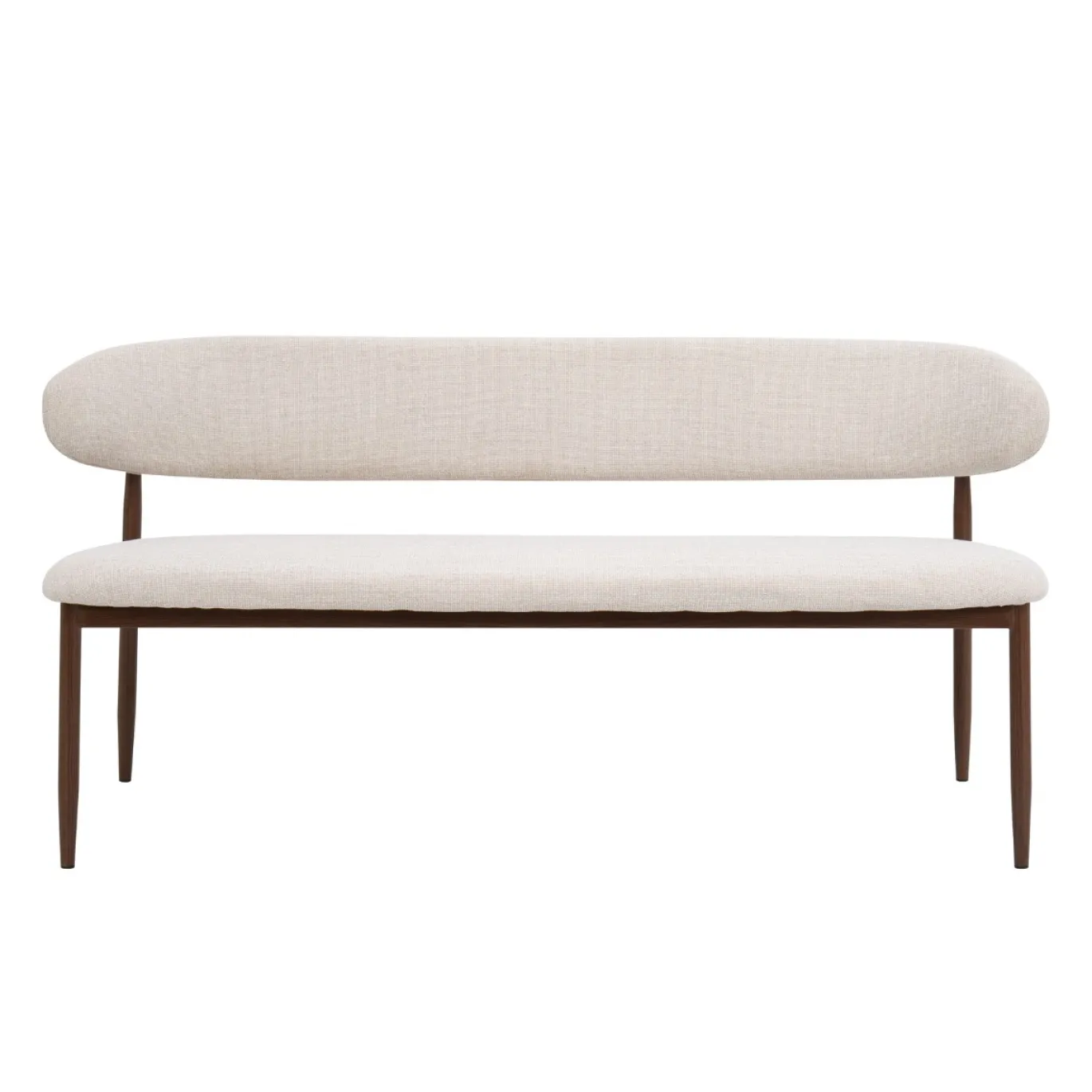 Eetkamerbank Alexia Beige/Walnoot 200cm - Giga Meubel