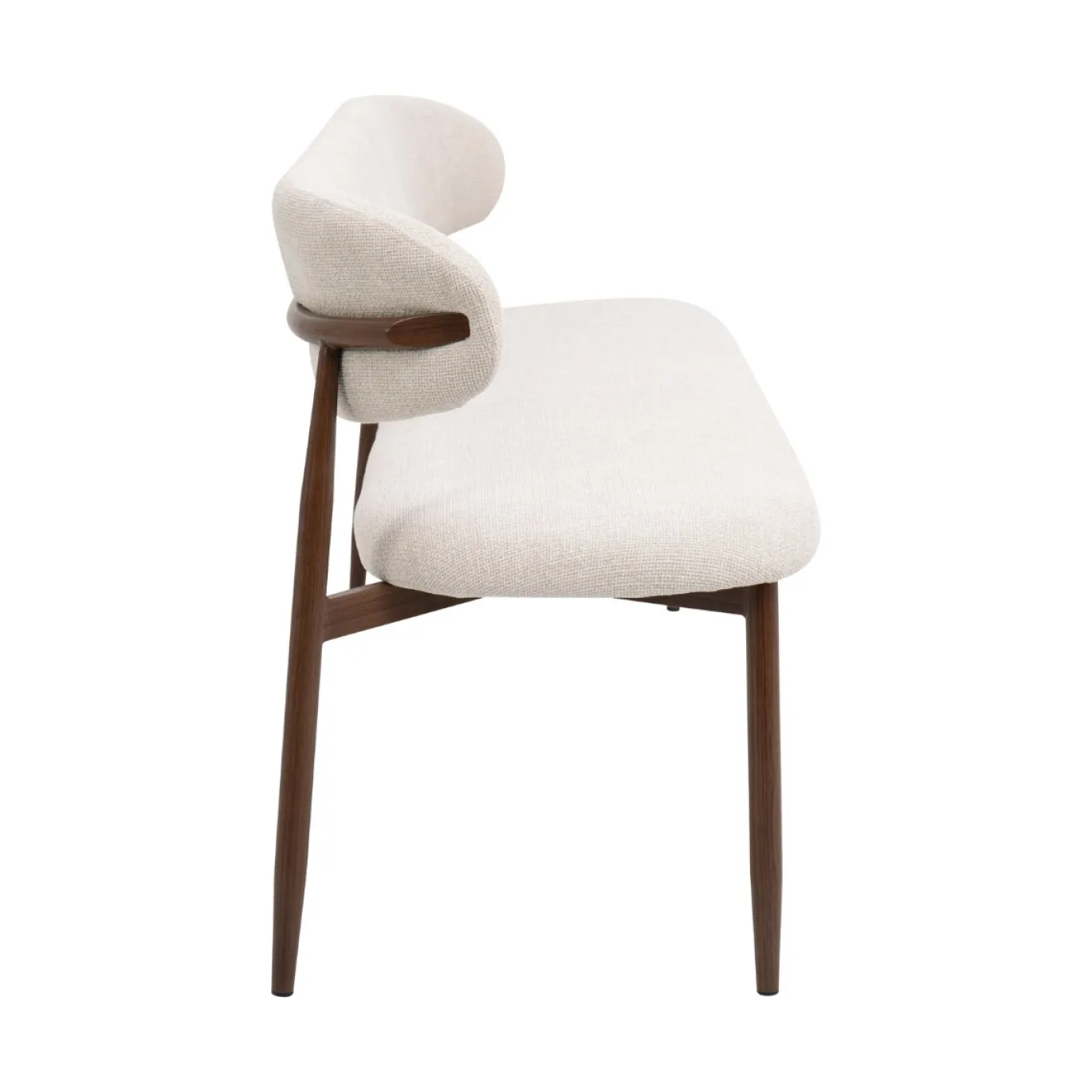 Eetkamerbank Alexia Beige/Walnoot 200cm - Giga Meubel