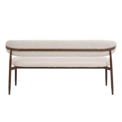 Eetkamerbank Alexia Beige/Walnoot 200cm - Giga Meubel