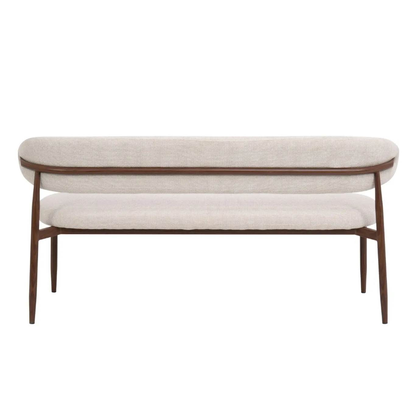 Eetkamerbank Alexia Beige/Walnoot 200cm - Giga Meubel
