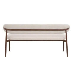 Eetkamerbank Alexia Beige/Walnoot 200cm - Giga Meubel