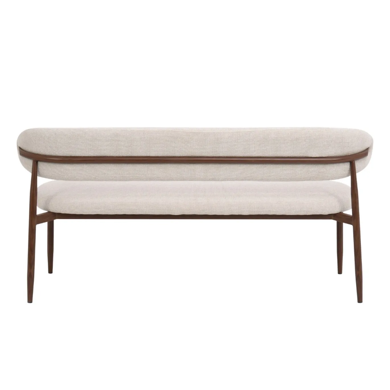 Eetkamerbank Alexia Beige/Walnoot 200cm - Giga Meubel