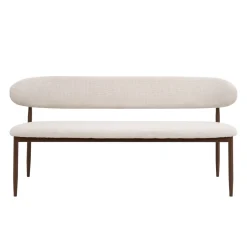 Eetkamerbank Alexia Beige/Walnoot 180cm - Giga Meubel