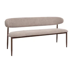 Eetkamerbank Alexia Taupe/Walnoot 160cm - Giga Meubel