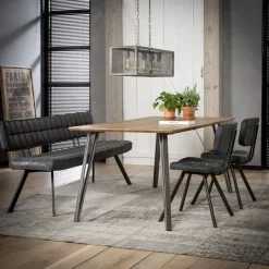 Eetkamerbank Kruisstiksel Open Rug 180cm - Giga Meubel