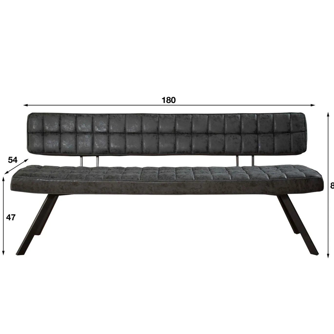 Eetkamerbank Kruisstiksel Open Rug 180cm - Giga Meubel